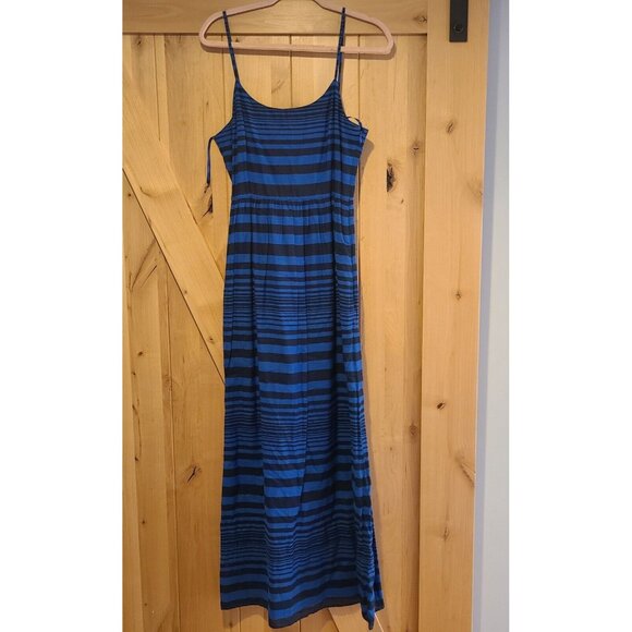 GAP Dresses & Skirts - New! Gap Navy Blue Stripe Sleeveless Maxi Dress Size 6 Glinda Long Empire Y2k